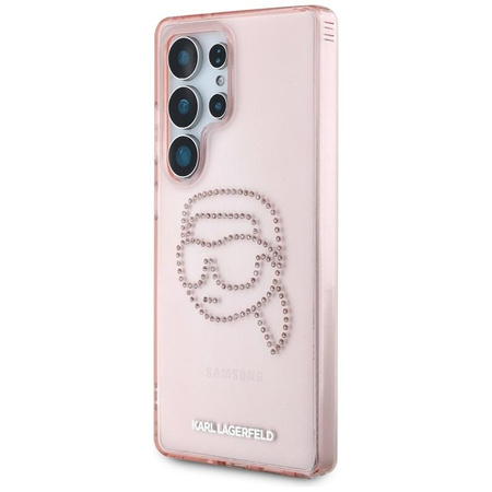 Karl Lagerfeld Rhinestones Karl Head Logo - pouzdro pro Samsung Galaxy S25 Ultra (růžové)