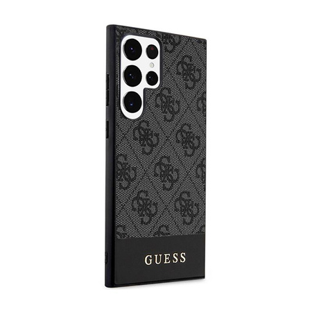 Guess 4G Bottom Stripe Metall Logo Kollektion - Samsung Galaxy S24 Ultra Case (schwarz)