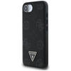 Guess Grained Hot Stamp Peony Triangle Logo MagSafe - pouzdro pro iPhone 16e (černé)
