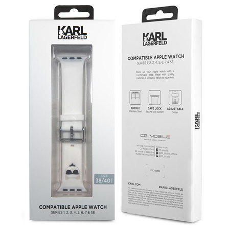 Karl Lagerfeld Silikon Choupette Head - Armband für Apple Watch 38/40/41 mm (weiß)