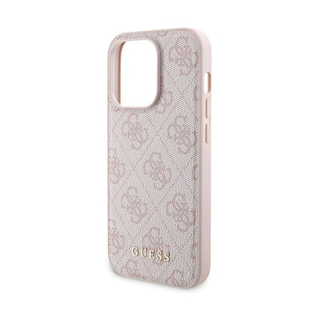 Guess Bundle Pack MagSafe 4G Metal Gold Logo - Case set + Power Bank 5000mAh MagSafe iPhone 15 Pro (pink)