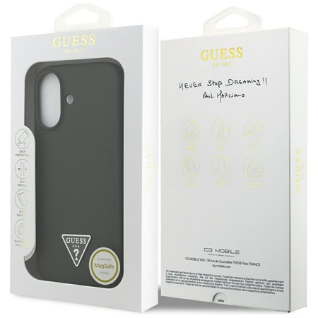 Guess Silicone Triangle Logo MagSafe - Case iPhone 17 (khaki)