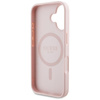 Guess MagSafe - Tasche mit genarbtem Blumenmuster für iPhone 16 (rosa)