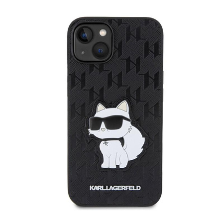 Karl Lagerfeld Saffiano Monogram NFT Choupette - pouzdro pro iPhone 14 Plus (černé)