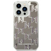 Karl Lagerfeld Monogram Liquid Glitter - Hülle für iPhone 14 Pro Max (Silber)