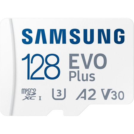 Samsung microSDXC EVO Plus - 128 GB UHS-I / U3 A2 V30 memory card with adapter