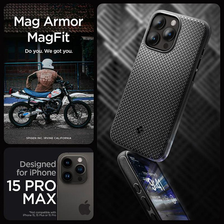 Spigen Mag Armor MagSafe - Hülle für iPhone 15 Pro Max (Schwarz matt)