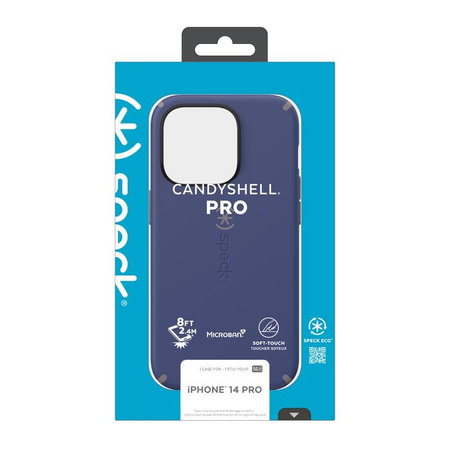 Speck CandyShell Pro - iPhone 14 Pro tok MICROBAN bevonattal (poroszkék / felhős szürke)