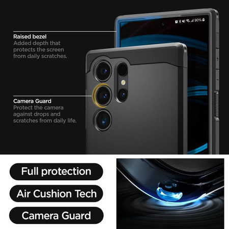 Spigen Tough Armor - Etui pour Samsung Galaxy S24 Ultra (Noir)