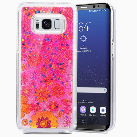 Zizo Liquid Glitter Star Case - Samsung Galaxy S8+ tok (több virág)
