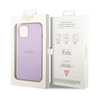 Guess Saffiano Metal Logo Stripes - Etui iPhone 14 (liliowy)