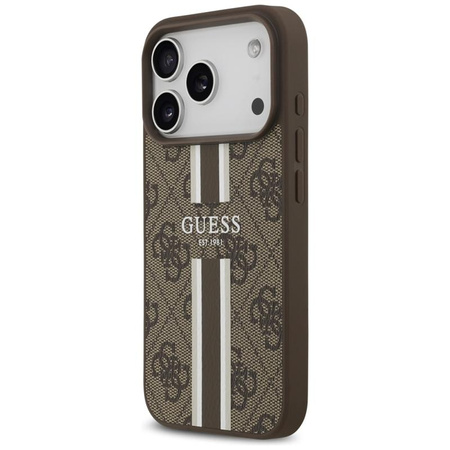 Guess 4G Printed Stripes MagSafe - Hülle iPhone 17 Pro (braun)