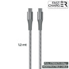 PURO Fabric K2 - Kabel w oplocie heavy duty USB-C na USB-C, 1,2 m (Space Grey)