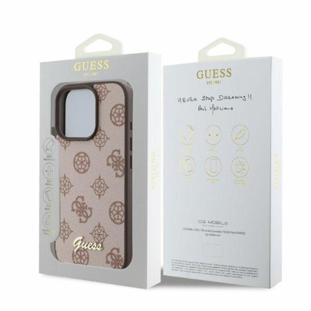 Guess Peony Script MagSafe - iPhone 16 Pro Tasche (braun)