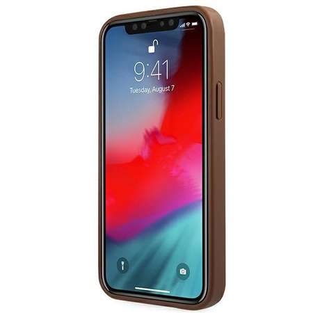 Guess 4G fém arany logó - iPhone 12 Pro Max tok (barna)