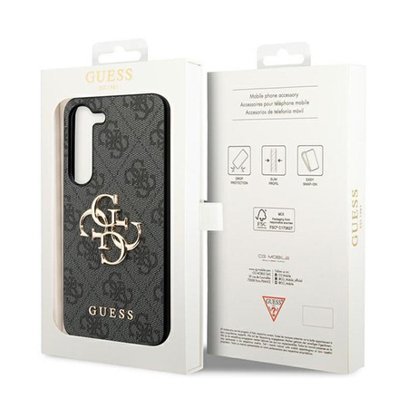 Guess 4G Big Metal Logo - pouzdro pro Samsung Galaxy S24 (černé)