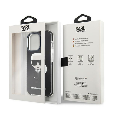 Karl Lagerfeld Fullbody Ikonik - iPhone 13 Pro Tasche Schwarz)