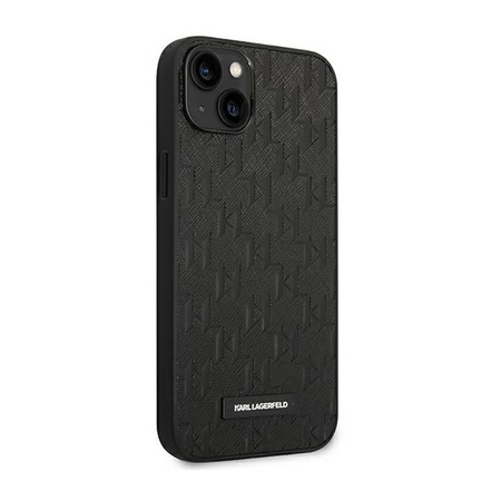 Karl Lagerfeld Saffiano Mono Metal Logo - Case for iPhone 14 Plus (Black)