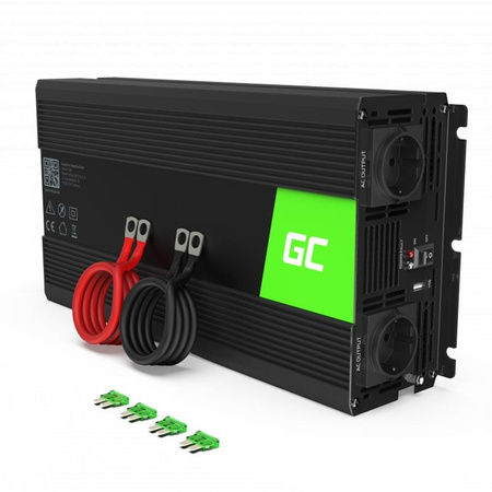 Green Cell - Měnič napětí 24V na 230V 1500W/3000W Modifikovaná sinusovka