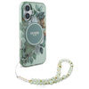 Guess IML Flowers With Pearl Strap MagSafe - pouzdro pro iPhone 16 (zelené)