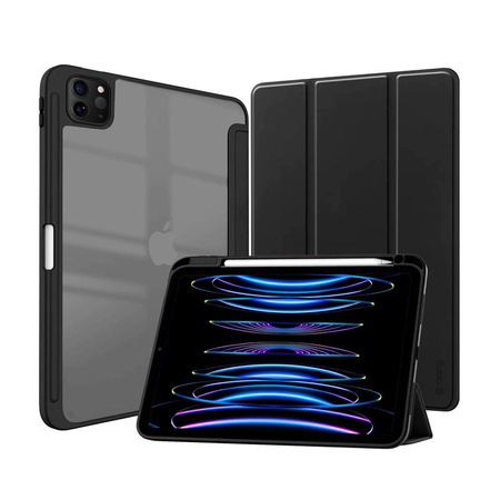 Crong PrimeFolio - pouzdro pro iPad Air 11" M3 (2025) / iPad Air 11" M2 (2024) / iPad Air 10,9" (5.-4. gen.) / iPad Pro 11" (2022-2021) (černý/průhledný)
