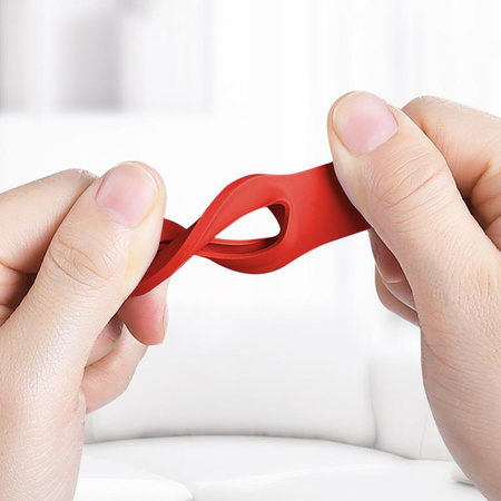 Crong Silicone Case with Key Ring - Schutzhülle für Apple AirTag Schlüsselanhänger (Rot)