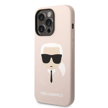 Karl Lagerfeld KLHMP14XSLKHLP iPhone 14 Pro Max 6,7" hardcase jasnoróżowy/light pink Silicone Karl`s Head Magsafe