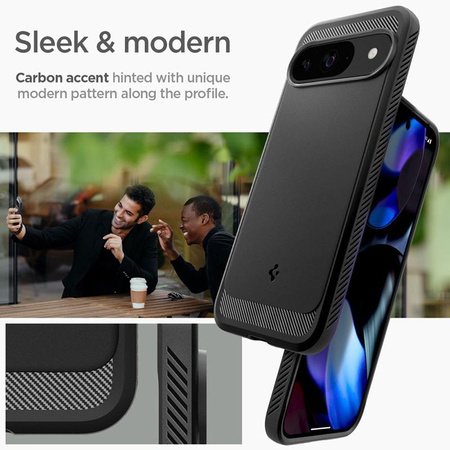 Spigen Rugged Armor - Gehäuse für Google Pixel 9 / 9 Pro (Schwarz matt)