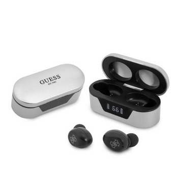 Guess True Wireless Earphones BT5.0 5H - TWS headphones + charging case (silver)