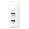 Karl Lagerfeld Glitter Karl & Choupette Head - iPhone 13 Pro Max Tasche (silber)