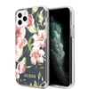 Guess Flower Shiny Collection N3 - Coque pour iPhone 11 Pro Max (Marine)