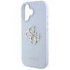 Guess Grained Big 4G Logo Small Classic Logo - Coque pour iPhone 16 (bleu)