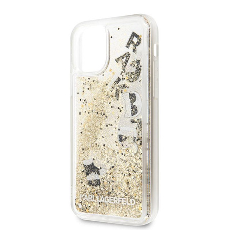 Karl Lagerfeld Glitter Liquid Floatting Charms - iPhone 11 Pro Hülle (Gold Floatting Charms)