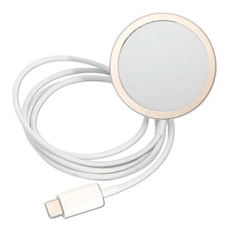 Guess Bundle Pack MagSafe 4G - MagSafe iPhone 12 / iPhone 12 Pro case + charger set (pink/gold)