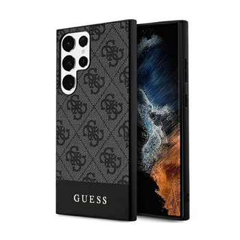 Guess 4G Bottom Stripe Metal Logo Collection - Tasche für Samsung Galaxy S24 Ultra (schwarz)