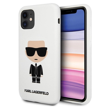 Karl Lagerfeld Fullbody Silicone Iconic - pouzdro pro iPhone 11 (bílé)
