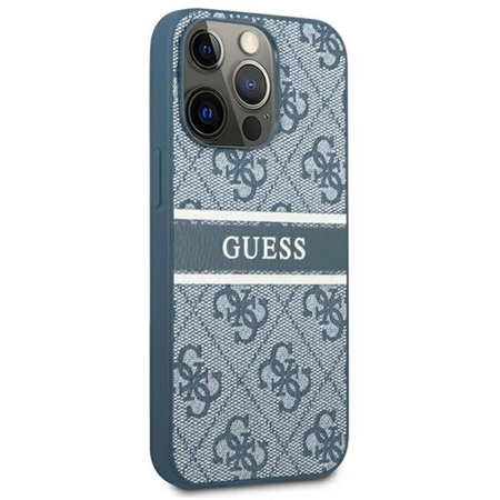 Guess 4G nyomtatott csíkos - iPhone 13 Pro Max tok (kék)