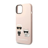 Karl Lagerfeld Flüssigsilikon Karl & Choupette MagSafe - Hülle für iPhone 14 Plus (Pink)