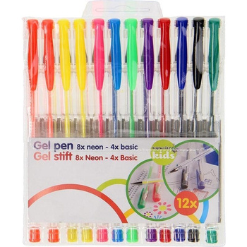 Topwrite - Gél tollkészlet (8 neon + 4 standard)