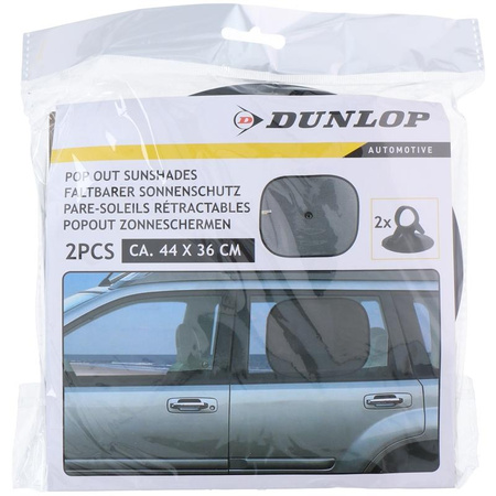 Dunlop - Sun visor for car side windows 36x44 cm 2 pcs. (gray) 