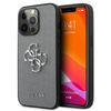 Guess Saffiano 4G Big Silver Logo - iPhone 13 Pro Tasche (grau)