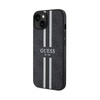 Guess 4G nyomtatott csíkos MagSafe - iPhone 15 tok (fekete)