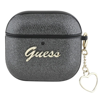 Guess Metallic Script Charm - Hülle für AirPods 4 (schwarz)