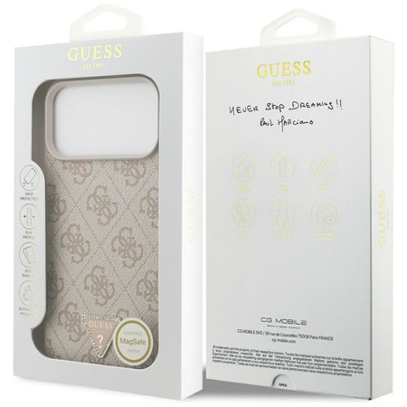 Guess Leather 4G Triangle Strass MagSafe - Case iPhone 17 Pro Max (pink)
