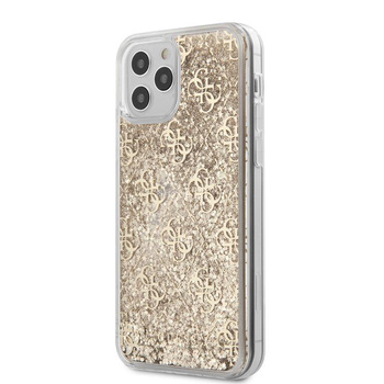 Guess 4G Liquid Glitter - iPhone 12 / iPhone 12 Pro Tasche (Gold)