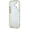 Guess Glitter Flowers Triangle Buttons MagSafe - pouzdro pro iPhone 16 zelené