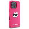 Karl Lagerfeld Silikon Choupette Kopf drucken MagSafe - iPhone 16 Pro Fall (fuchsia)