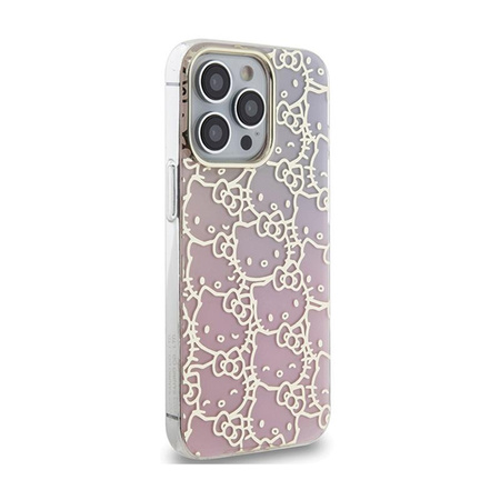 Hello Kitty IML Gradient Electrop Crowded Kitty Head - iPhone 15 Pro tok (rózsaszín)