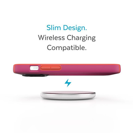 Speck CandyShell Pro - pouzdro pro iPhone 14 Pro s povrchovou úpravou MICROBAN (Digital Pink / Energy Red)