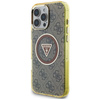 Guess IML Metal Glitter 4G kör háromszög MagSafe - tok iPhone 16 Pro (barna)